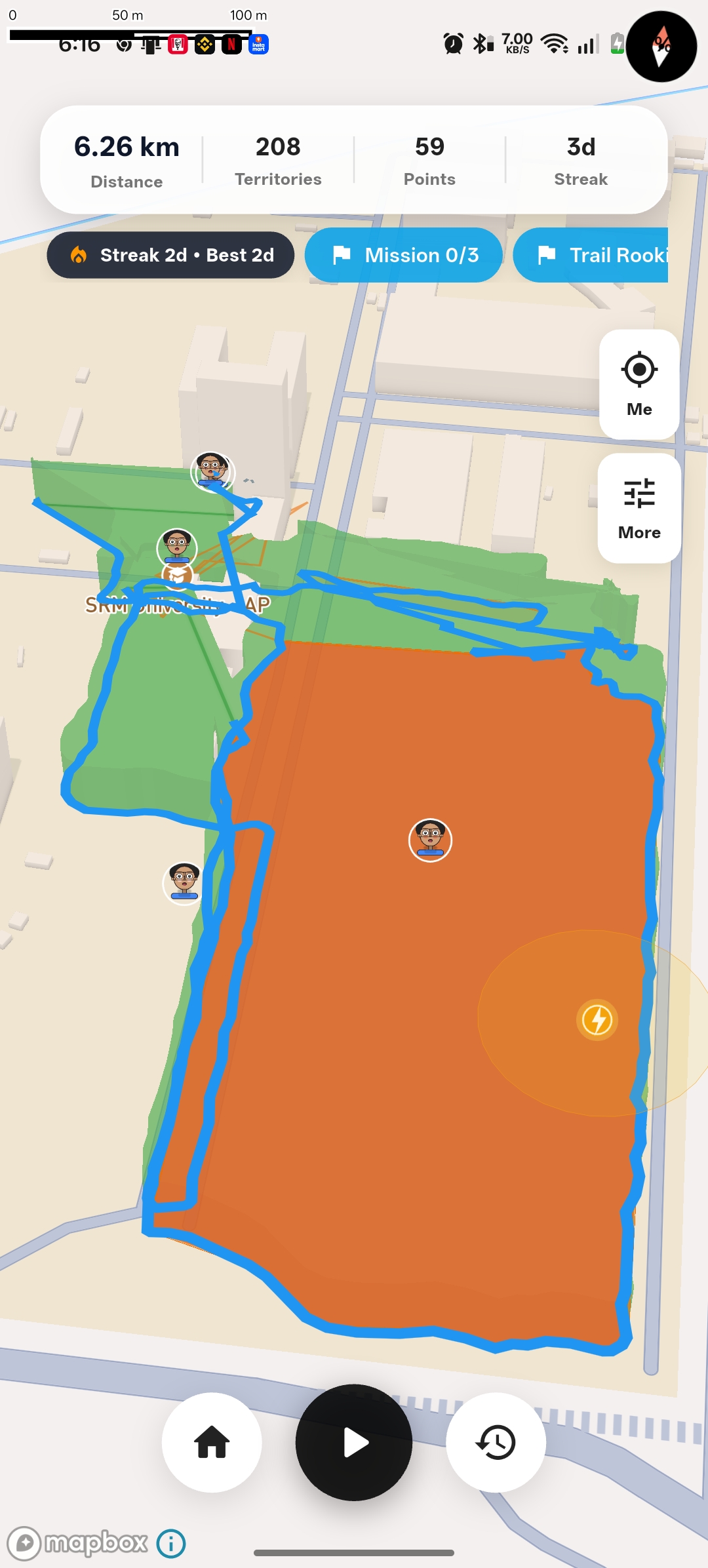 Territory capture map
